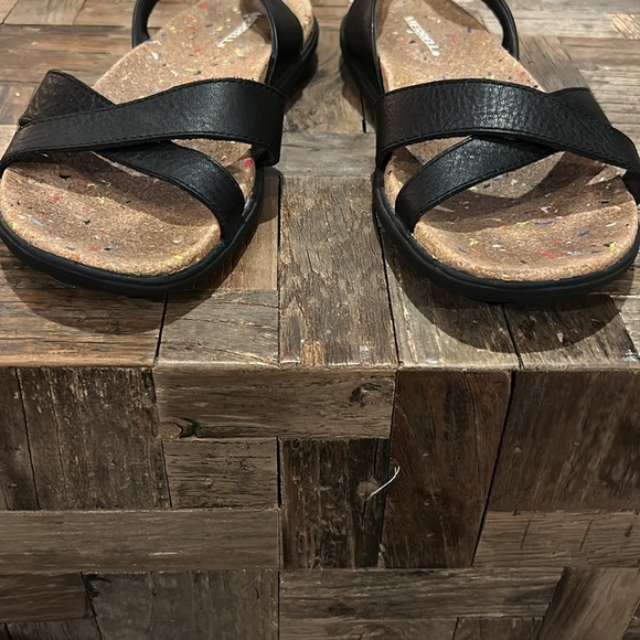 Merrell Napa Valley Slingback Leather Cork Sandals  Dark Malbec Size 8 - Picture 3 of 9